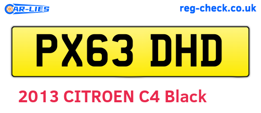 PX63DHD are the vehicle registration plates.