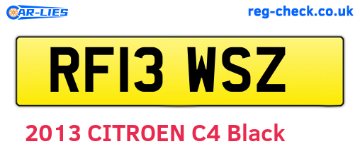 RF13WSZ are the vehicle registration plates.