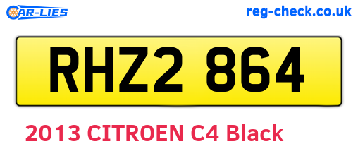 RHZ2864 are the vehicle registration plates.