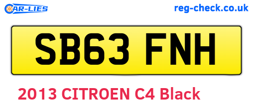 SB63FNH are the vehicle registration plates.