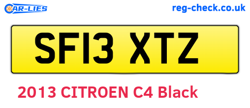SF13XTZ are the vehicle registration plates.
