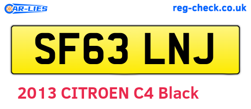SF63LNJ are the vehicle registration plates.