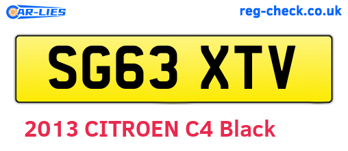 SG63XTV are the vehicle registration plates.