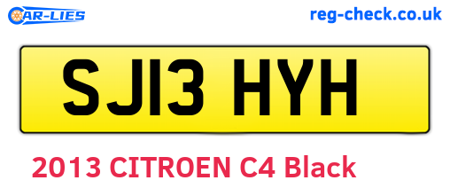 SJ13HYH are the vehicle registration plates.