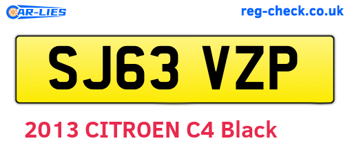 SJ63VZP are the vehicle registration plates.