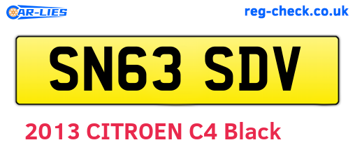 SN63SDV are the vehicle registration plates.