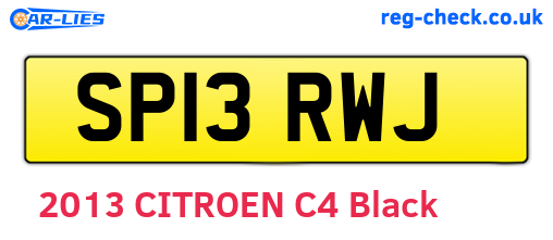 SP13RWJ are the vehicle registration plates.