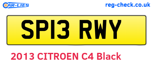 SP13RWY are the vehicle registration plates.