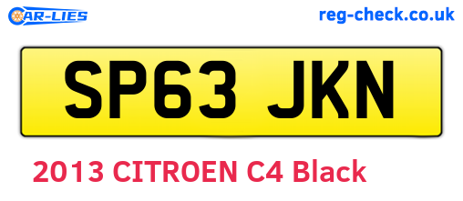 SP63JKN are the vehicle registration plates.
