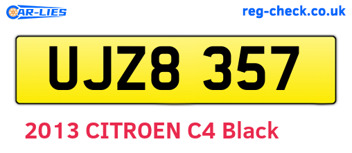 UJZ8357 are the vehicle registration plates.