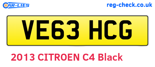 VE63HCG are the vehicle registration plates.