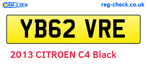 YB62VRE are the vehicle registration plates.