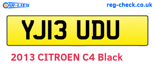 YJ13UDU are the vehicle registration plates.