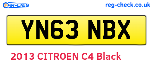 YN63NBX are the vehicle registration plates.