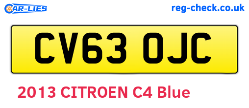 CV63OJC are the vehicle registration plates.