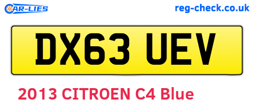 DX63UEV are the vehicle registration plates.