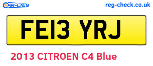 FE13YRJ are the vehicle registration plates.