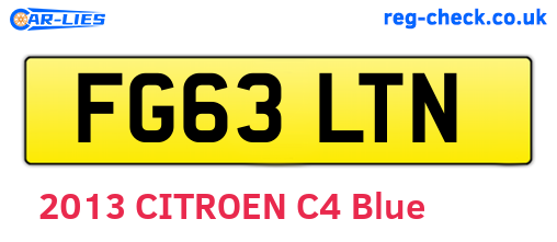 FG63LTN are the vehicle registration plates.