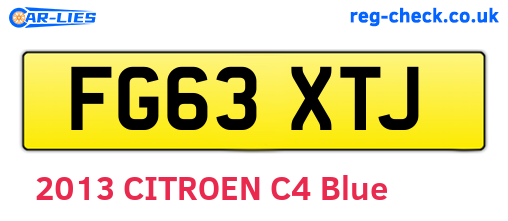 FG63XTJ are the vehicle registration plates.