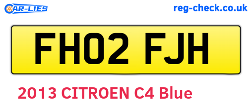 FH02FJH are the vehicle registration plates.