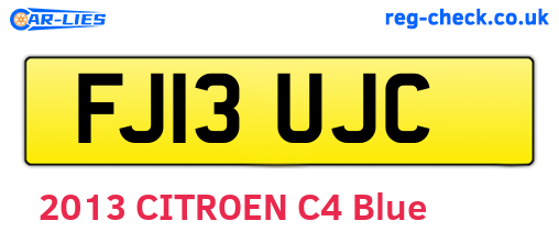FJ13UJC are the vehicle registration plates.
