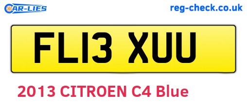 FL13XUU are the vehicle registration plates.