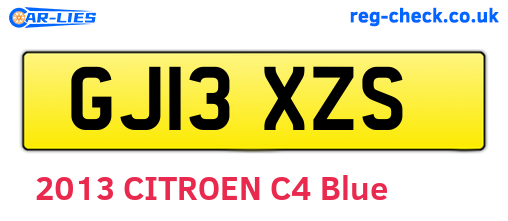 GJ13XZS are the vehicle registration plates.