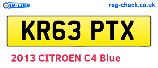 KR63PTX are the vehicle registration plates.