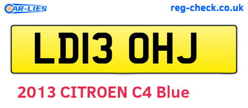 LD13OHJ are the vehicle registration plates.