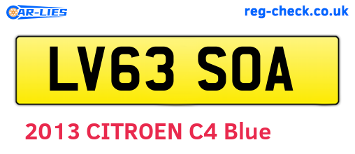 LV63SOA are the vehicle registration plates.