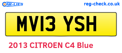 MV13YSH are the vehicle registration plates.