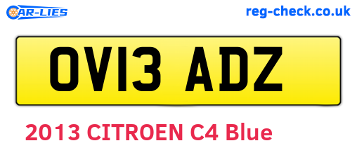 OV13ADZ are the vehicle registration plates.