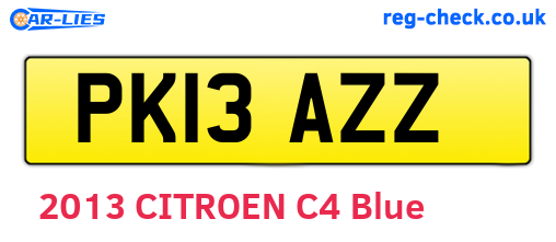 PK13AZZ are the vehicle registration plates.