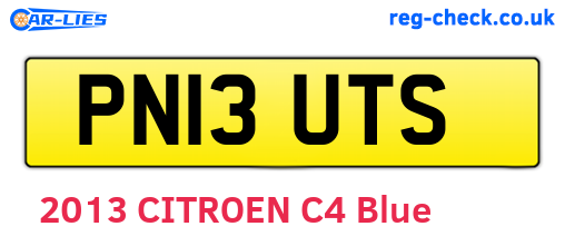 PN13UTS are the vehicle registration plates.
