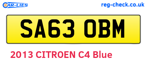 SA63OBM are the vehicle registration plates.
