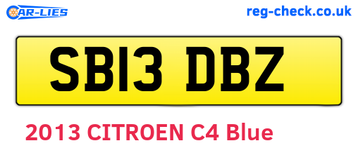 SB13DBZ are the vehicle registration plates.