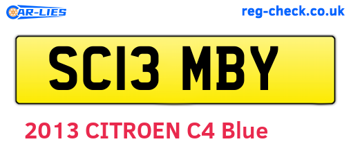 SC13MBY are the vehicle registration plates.