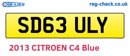 SD63ULY are the vehicle registration plates.