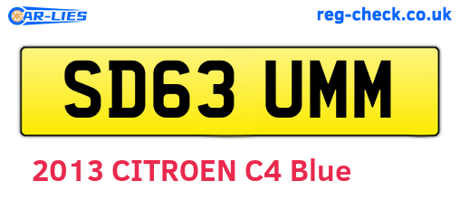 SD63UMM are the vehicle registration plates.