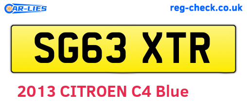 SG63XTR are the vehicle registration plates.
