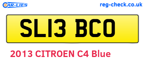 SL13BCO are the vehicle registration plates.