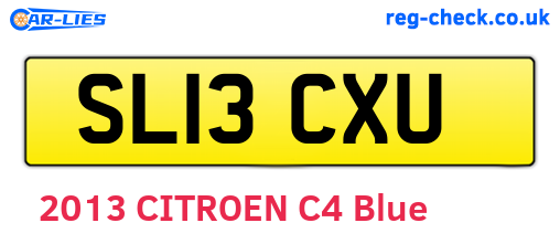 SL13CXU are the vehicle registration plates.
