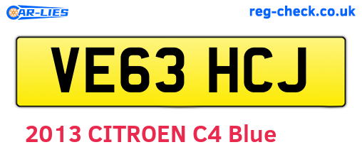 VE63HCJ are the vehicle registration plates.