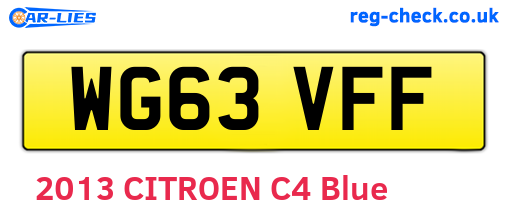 WG63VFF are the vehicle registration plates.