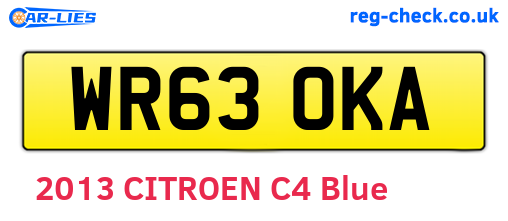 WR63OKA are the vehicle registration plates.