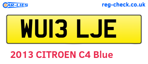 WU13LJE are the vehicle registration plates.