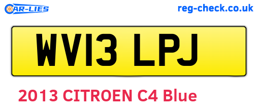 WV13LPJ are the vehicle registration plates.