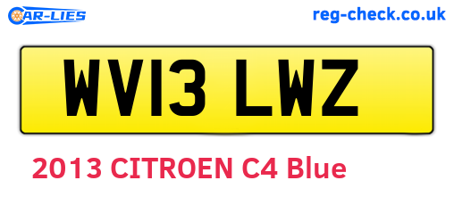 WV13LWZ are the vehicle registration plates.