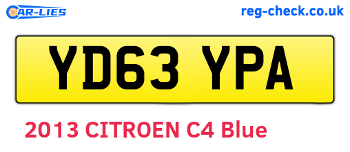 YD63YPA are the vehicle registration plates.