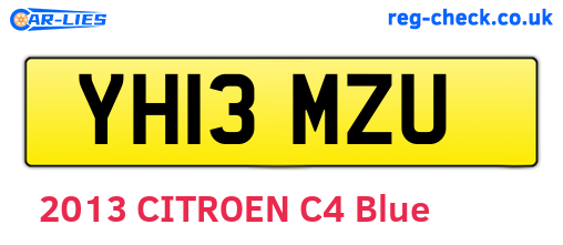 YH13MZU are the vehicle registration plates.